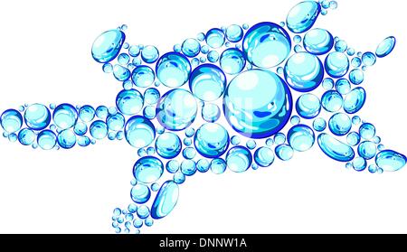 Bubbles turtle for design use. Vector illustration; Stock Vector