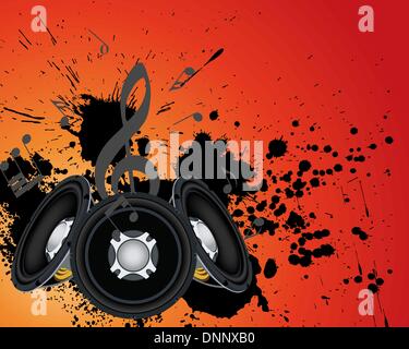 Musical grunge background. Vector illustration. Stock Vector