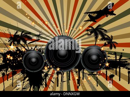 Musical grunge background. Vector illustration. Stock Vector