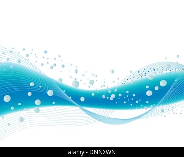 Abstract vector background with ocean waves on the white Stock Vector