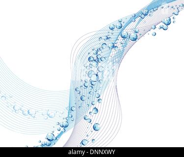 Abstract water vector background with bubbles of air Stock Vector