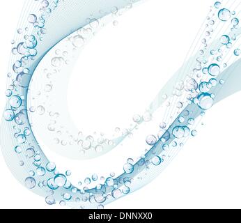 Abstract water vector background with bubbles of air Stock Vector