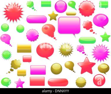 Set of different web glossy vector elements Stock Vector