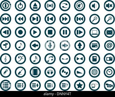 Big collection of different icons for using in web design Stock Vector