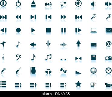 Big collection of different icons for using in web design Stock Vector