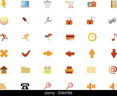 New collection of different icons for using in web design Stock Vector