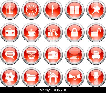 Business and office set of different vector web icons Stock Vector