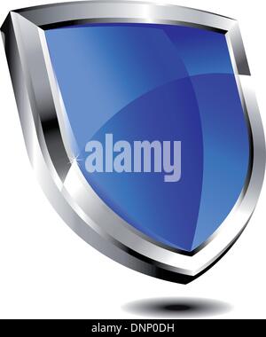 Blue and Silver Shield depicting protection on internetAll elements are grouped and on individual layers in the vector file for Stock Vector