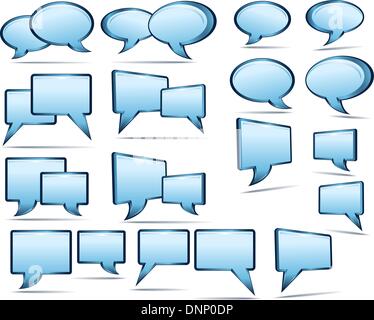Selection of 3D and 2D speech bubbles Stock Vector