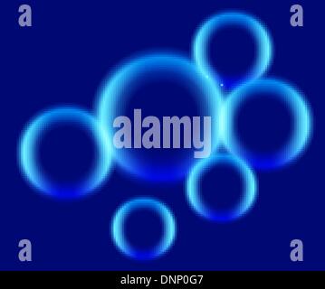 Energy Glowing Circles Background Template - This vector file has smooth circles with smooth gradients unlike the preview Stock Vector