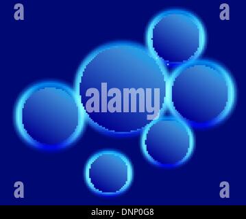 Energy Glowing Circles Background Template - This vector file has smooth circles and smooth gradients unlike the preview Stock Vector