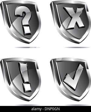 Silver Shield depicting protection Antivirus security firewall Stock Vector