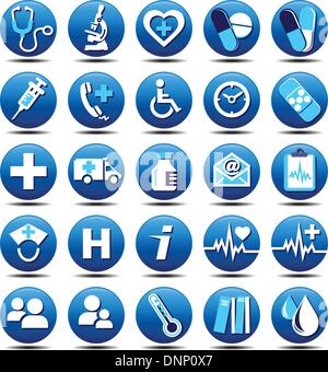 Glossy Medical Icons - hospital medicare health care Stock Photo - Alamy