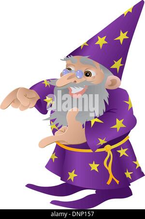 Wizard illustration. An illustration of a very funky friendly wizard ...