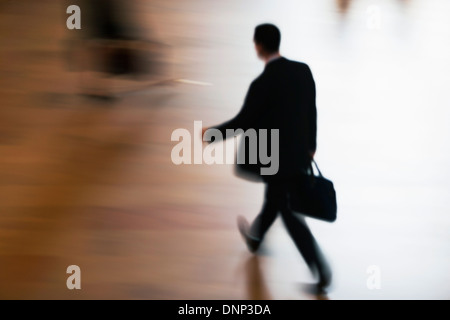 USA, New York State, New York City, High angle view of man at Grand Central Station Stock Photo