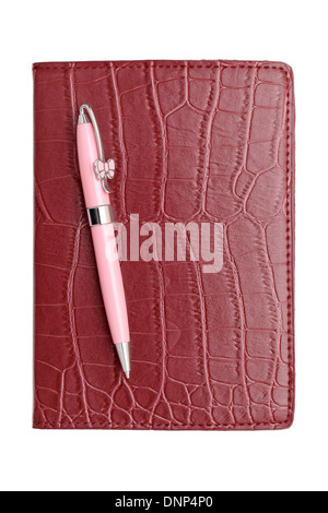 Notebook and ballpoint pen Stock Photo