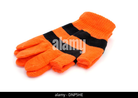 a pair of gloves with open fingertips for thumb and index fingers on a white background Stock Photo