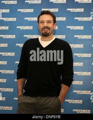 Ben Affleck presents his new film 'Paycheck' in Berlin. Stock Photo