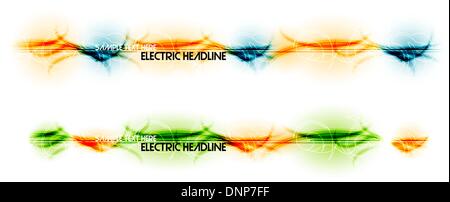 Vector colorful abstract electric headers Stock Vector