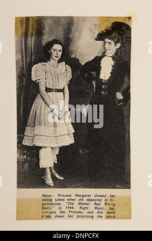 Collection of cuttings about Princess Elizabeth and Princess Margaret in the play Old Mother Red Riding Boots, 1944 Stock Photo