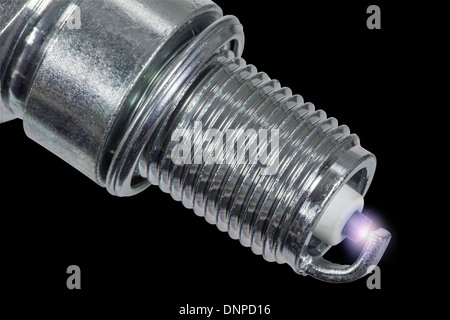 Spark plug, isolated on black background Stock Photo