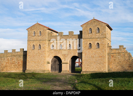 The gateway of Arbeia a partial replica of the Roman fort at South Shields, north east England UK Stock Photo