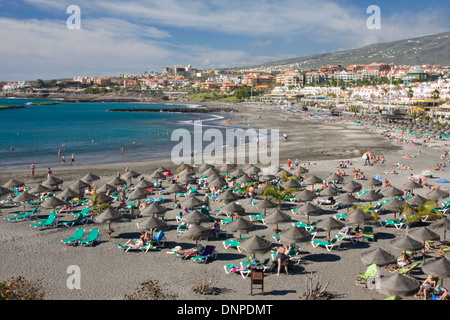 Playa de Torviscas looking towards Fanabe, Costa Adeje, southern Tenerife, Spain Stock Photo