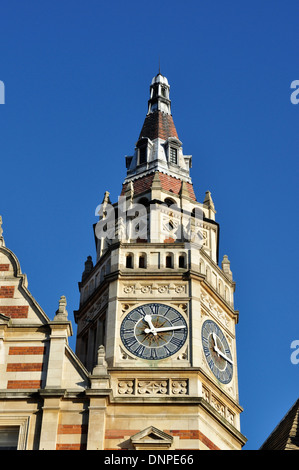 Clock tower on Lloyds Bank building (Former Fosters' Bank), Sidney Street, Cambridge, England, UK Stock Photo