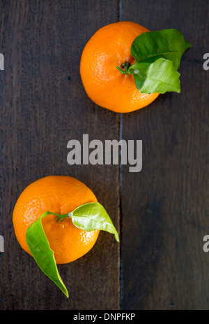 Clementine orange on a dark background Stock Photo