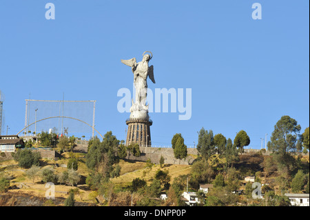 Virgin of El Panecillo, Quito city, capital of Ecuador Stock Photo