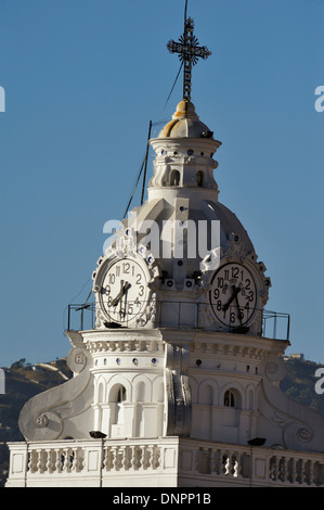 Steeple of the church Santo Domingo, Quito city, capital of Ecuador Stock Photo