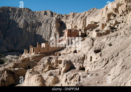 Ruins at Tsaparang the ancient capital of Guge Kingdom Stock Photo