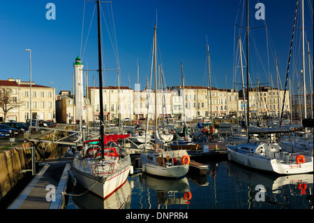 Boats anchored in the harbor of La Rochelle, Charente-Maritime, France Stock Photo