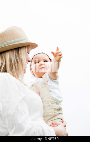 Portrait of Mother and Daughter, Mannheim, Baden-Wurttemberg, Germany Stock Photo