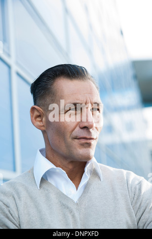 Portrait of Businessman Outdoors, Mannheim, Baden-Wurttemberg, Germany Stock Photo