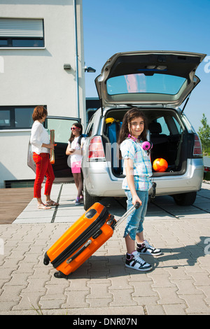 Family Loading Van with Luggage for Vacation, Mannheim, Baden-Wurttemberg, Germany