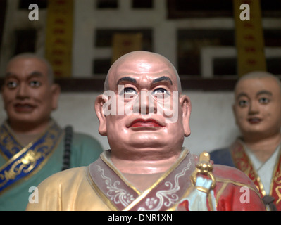 Wuyou Temple's Arhat Hall, which contains five hundred arhats, near Leshan, Sichuan Province, China. Stock Photo