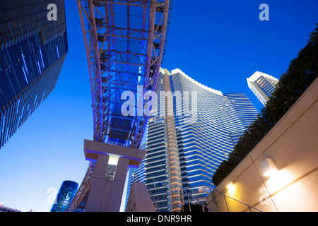 Underneath the Aria Hotel tram / monorail in Las Vegas Stock Photo