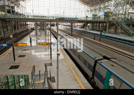 New Korail Seoul station terminal rail platform - Seoul, South Korea Stock Photo