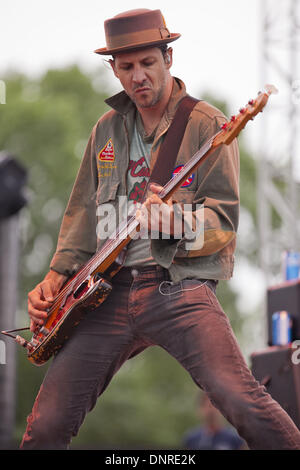 Oshkosh, Wisconsin, USA. 14th July, 2011. DAMIEN STARKEY of Puddle of Mudd performs at 2011 Rock USA Music Festival in Oshkosh, Wisconsin © Daniel DeSlover/ZUMAPRESS.com/Alamy Live News Stock Photo