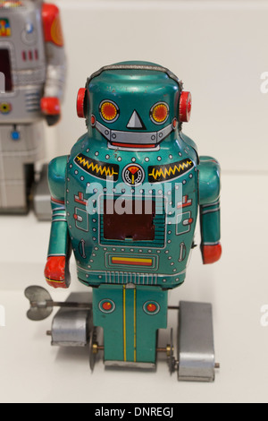 Vintage Japanese battery-operated Television Spaceman robot tin toy, circa 1960s Stock Photo