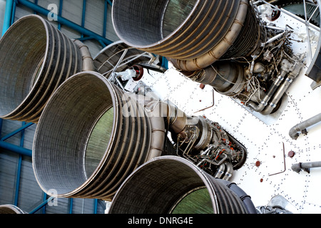 Kennedy Space Center, Saturn V rocket, First Stage Engine exhausts Stock Photo