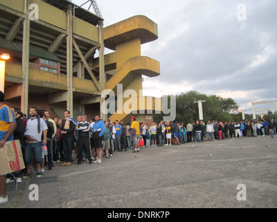 Boca River Soccer game at the Mar del Plata soccer Stadium Buenos Aires, Argentina January 19th 2013 Stock Photo