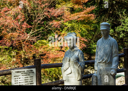 Stone Statue of the Story of 'The Izu Dancer', Shizuoka Prefecture, Japan Stock Photo