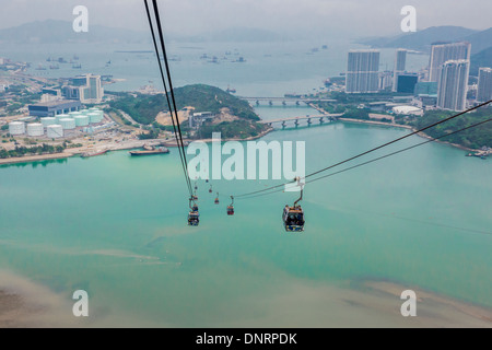 Ngong Ping 360 Cable Cars, Lantau Island, Hong Kong, China Stock Photo