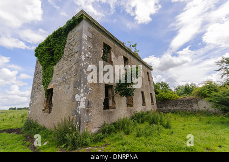 Old abandonded traditional Irish farm house in a field. Stock Photo