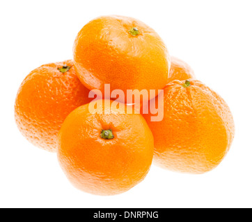 Tasty Sweet Tangerine Orange Mandarin Fruit Isolated On White Background Stock Photo