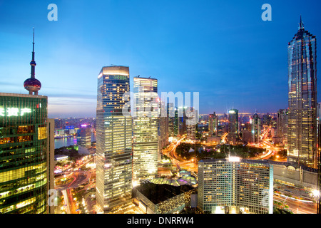 Beautiful Shanghai skyline view at night Stock Photo