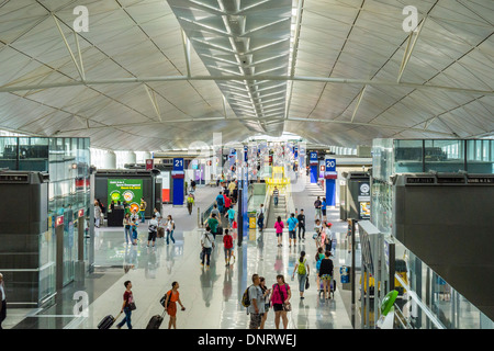 Interior of Terminal, Hong Kong International Airport, Hong Kong Stock Photo