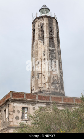 Lighthouse on the island Vulcano, Aeolian Islands, Sicily, Italy Stock Photo